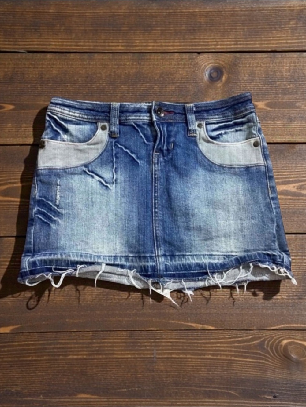 Zanadi Blue Denim Mini Skirt